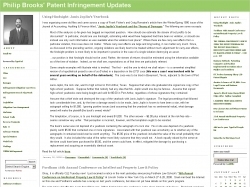 Philip Brooks’ Patent Infringement Updates