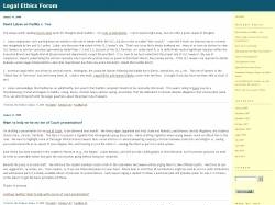 Legal Ethics Forum